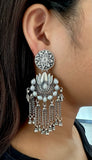 Pristine Pearl Lotus Long Earring