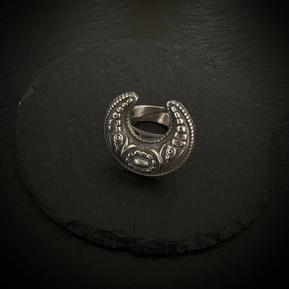 Crescent carved Ring
