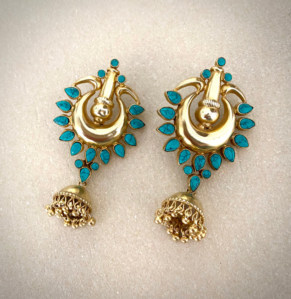 Opulent gold turquoise drops