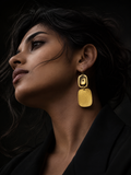 Opulent Gold Rectangular Earrings