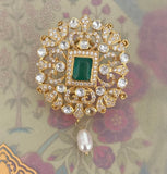 Auric Statement Moissanite Emerald  Necklace Earring set