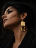 Opulent Gold Rectangular Drop Earrings
