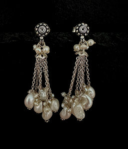 Pristine Multi Hanging Pearl Earring