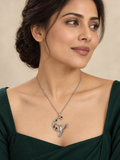 Stonned Crescent Bird Necklace