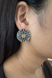 Two Tone Carved Round Studs