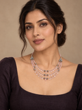 Stonned Rose Quartz Multistrand Necklace