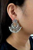Pristine Pearl Crystal Halfmoon Earring
