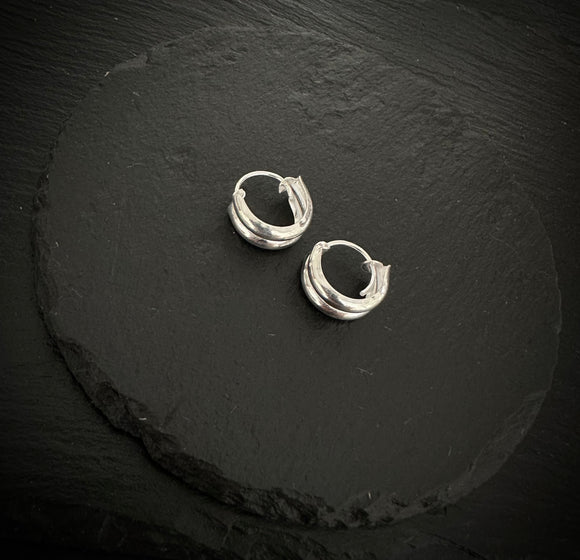 Silver Carved Small Loops