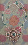 Auric Statement Moissanite Emerald  Necklace Earring set