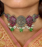Stonned Peacock Filigree Necklace