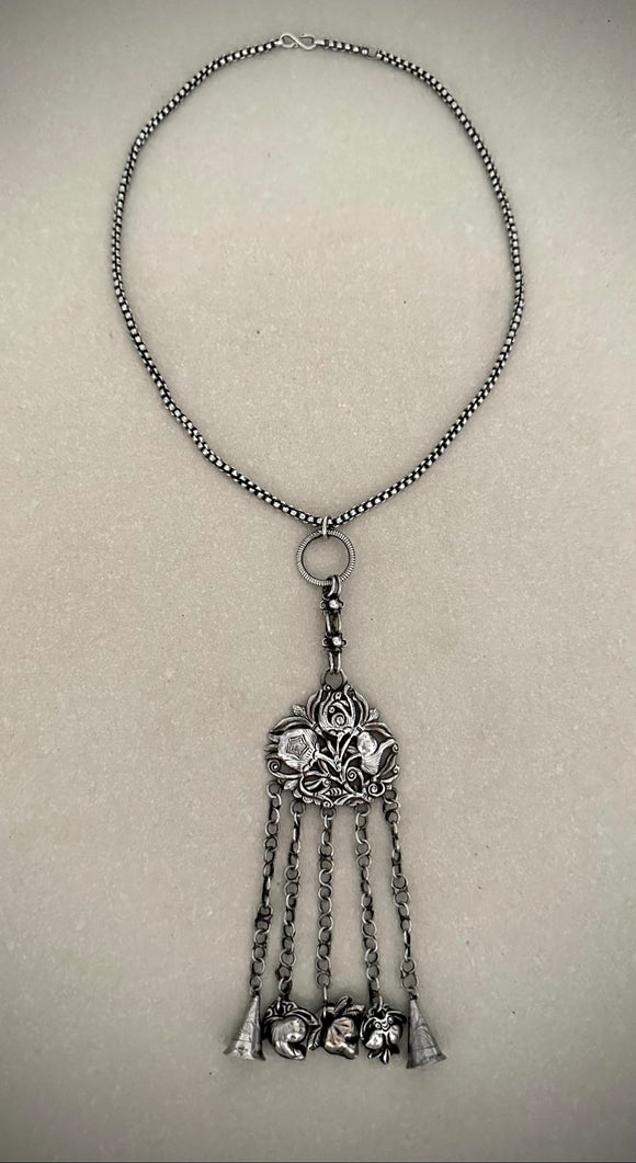 Tribal Long Carved Bell Drops