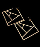 Opulent Gold Square Funky Earrings