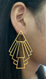 Opulent Gold Triangular Funky Earrings