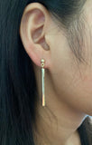 Opulent Gold Long Bar Earrings