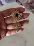 Opulent Gold Moissanite Emerald Jhumkie