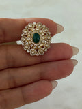 Opulent Gold Moissanite Emerald Studs