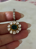 Opulent Gold Moissanite Emerald Drop Balis
