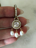 Opulent Gold Moissanite Pearl Drop Balis