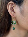 Opulent Gold Lotus Emerald Drops
