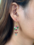 Opulent Gold Flower Emerald Drops