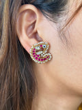 Opulent Gold Kundan Bird Studs