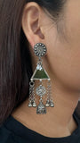 Green Triangular Jhumkie Drops