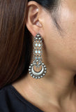Tribal Peacock Long Jali Earrings