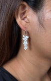 Silver Multiflower Drop Earrings