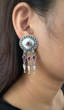 Stoned Kemp Long Earrings