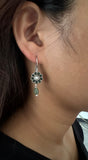 Stoned Green Drop Earrings