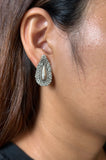Silver Teardrop Stud Earrings
