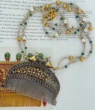 Auric Pearl Comb Bird Necklace