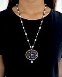 Stonned Lapiz Pearl Necklace