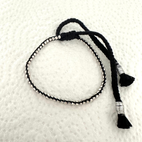 Silver Rakhi Black beads