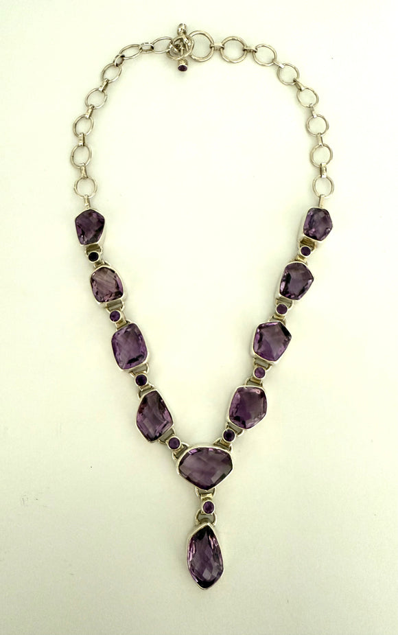 Stonned Amethyst Drop Necklace