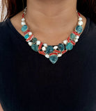 Stonned Turquoise Coral Collar