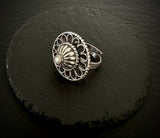 Round Carved Flower Ring