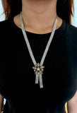 Auric Flower Long Necklace with Earrings