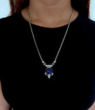 Stonned Lapiz Pearl Necklace