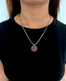 Stonned Garnet Necklace With Earrings