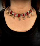 Red Rectangles Sheesha Neckpiece