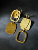 Opulent Gold Rectangular Earrings