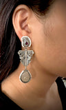 Stoned Paisley Carved Earrings