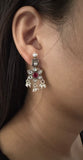Stoned Flower Kundan Small Earrings