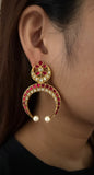 Opulent Gold Temple Kundan Crescents
