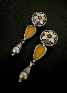 Yellow Round Floral Tear Drops