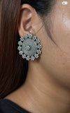 Tribal Flower Big Studs