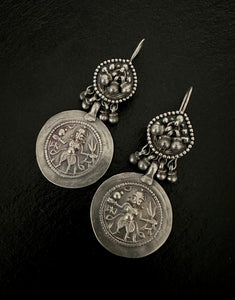 Tribal Round Engraved Drops