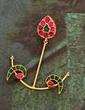Opulent Gold Kundan Birds Boat