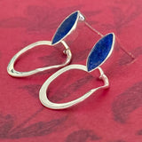 Stoned Lapiz Circular Earrings